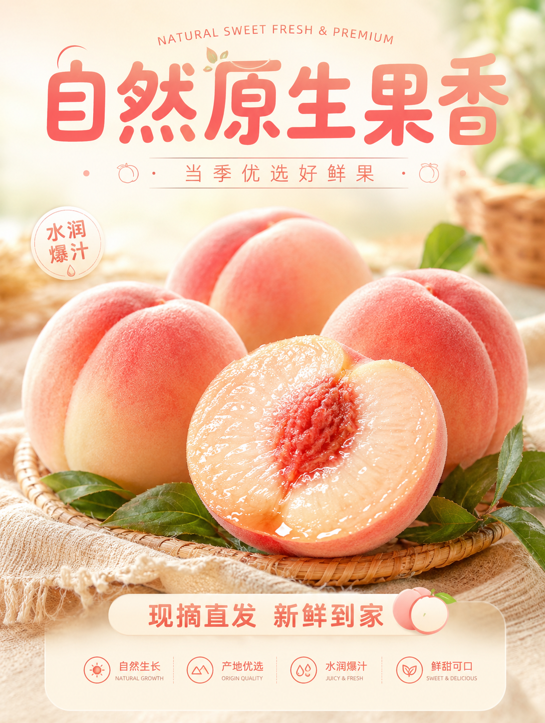 清甜蜜心水蜜桃