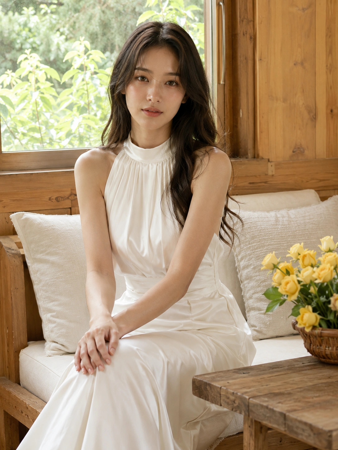 优雅白裙少女